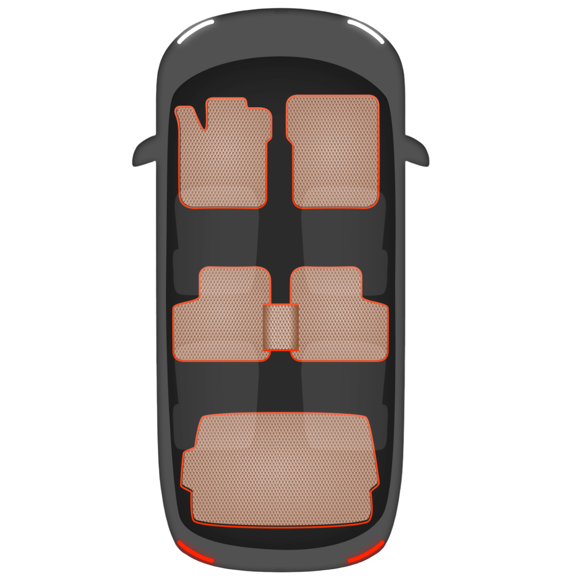 Made-to-measure car floor mats - complete set with trunk EVA Drive