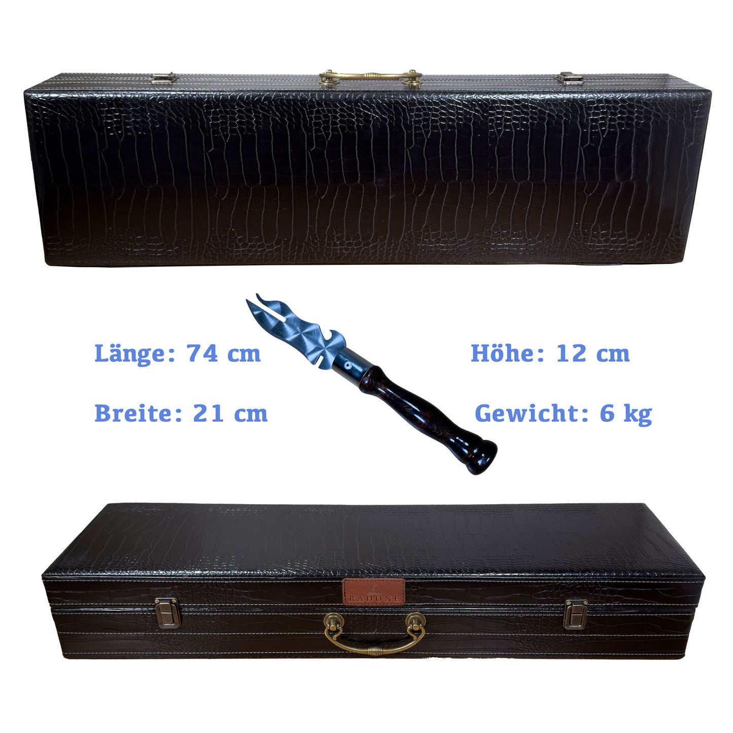 BBQ Grill Geschenkset im Koffer für Männer – Exklusives Grillzubehör Set mit Spießen, Messer, Schnapsgläsern, Grillzange, Feuerzeug & Metallgrill – Outdoor Grillset für Camping & Garten