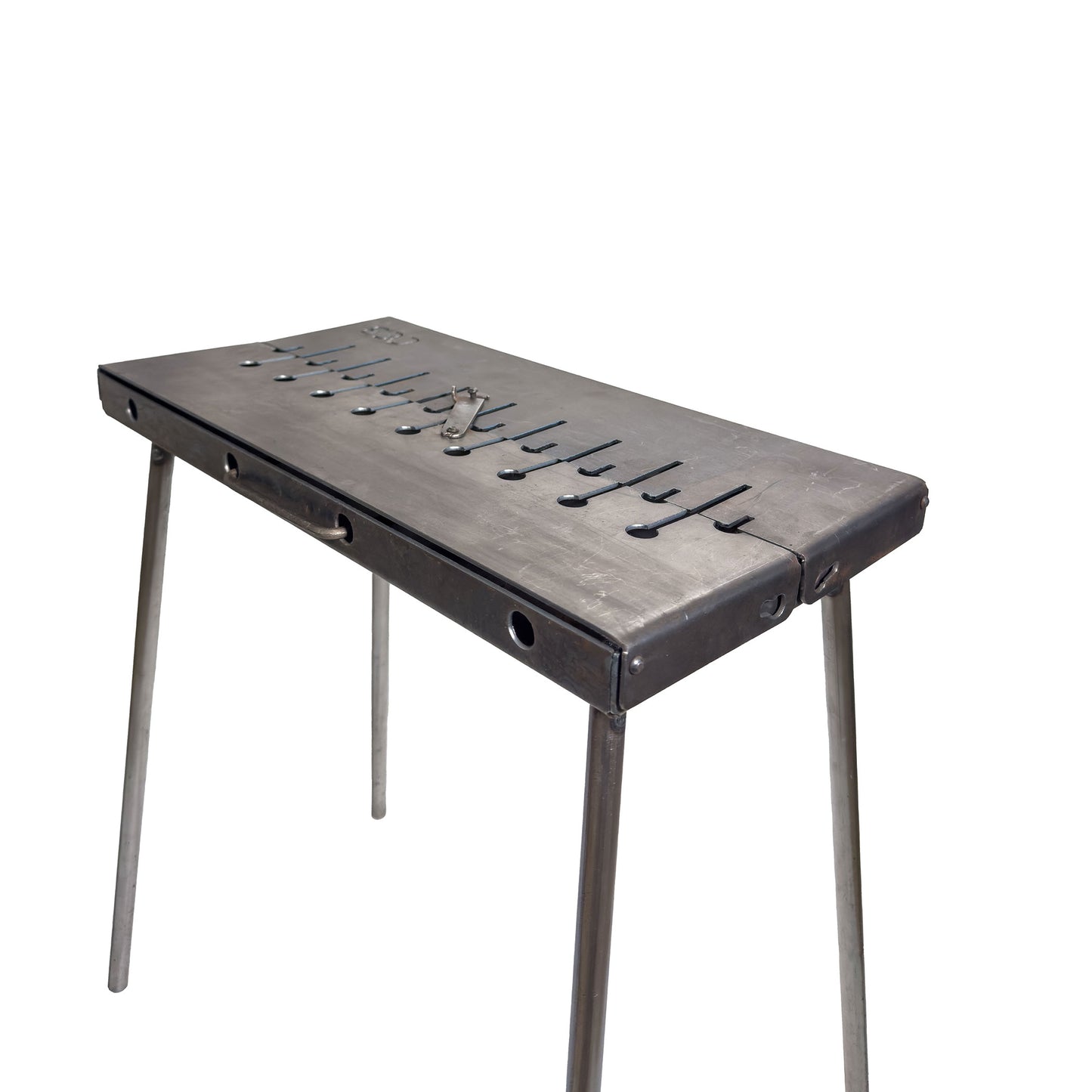 GOROCH Mangal Holzkohlegrill – Tragbarer Schaschlik Grillkoffer aus 2 mm Stahl für 10-Spieße, faltbar für Camping, Garten & Outdoor BBQ