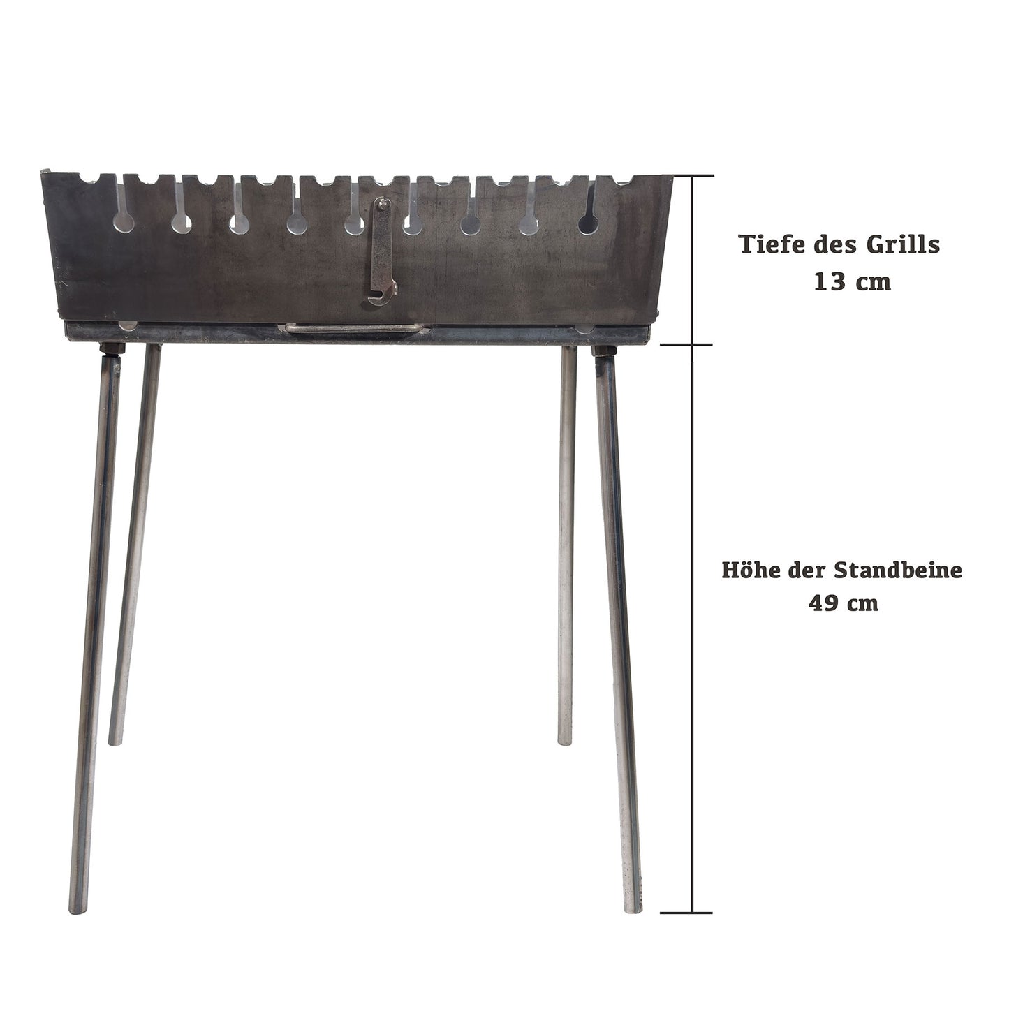 GOROCH Mangal Holzkohlegrill – Tragbarer Schaschlik Grillkoffer aus 2 mm Stahl für 10-Spieße, faltbar für Camping, Garten & Outdoor BBQ