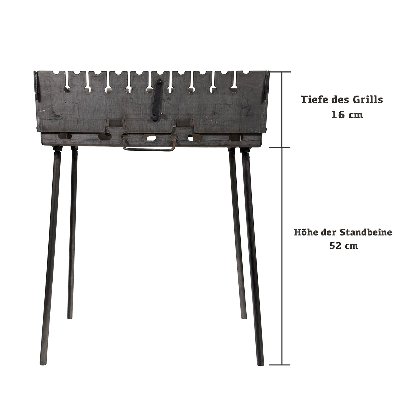 GOROCH Mangal Holzkohlegrill – Tragbarer Schaschlik Grillkoffer aus 3 mm Stahl für 10-Spieße, faltbar für Camping, Garten & Outdoor BBQ
