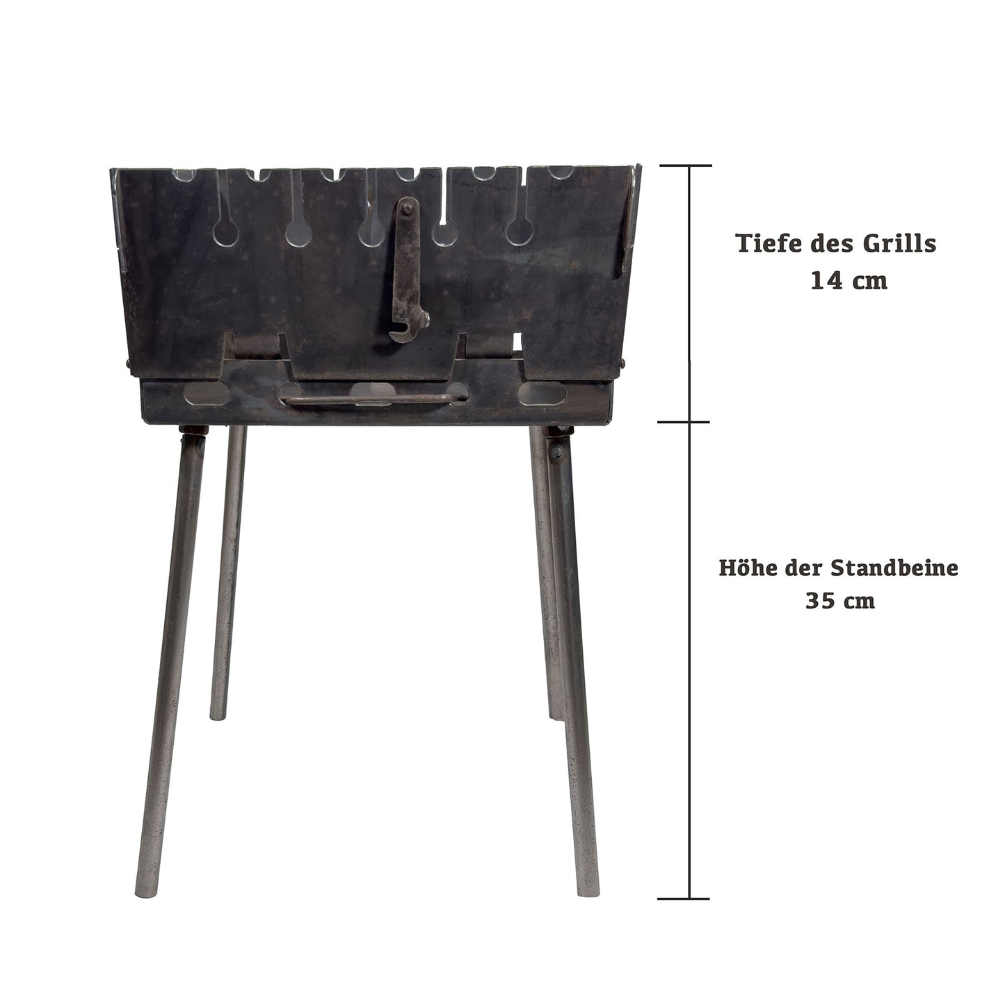 GOROCH Mangal Holzkohlegrill – Tragbarer Schaschlik Grillkoffer aus 2 mm Stahl für 6-Spieße, faltbar für Camping, Garten & Outdoor BBQ