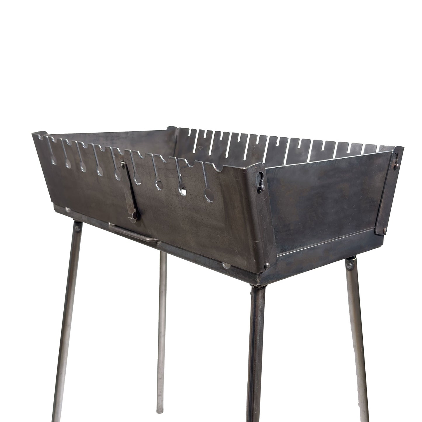 GOROCH Mangal Holzkohlegrill – Tragbarer Schaschlik Grillkoffer aus 2 mm Stahl für 10-Spieße, faltbar für Camping, Garten & Outdoor BBQ