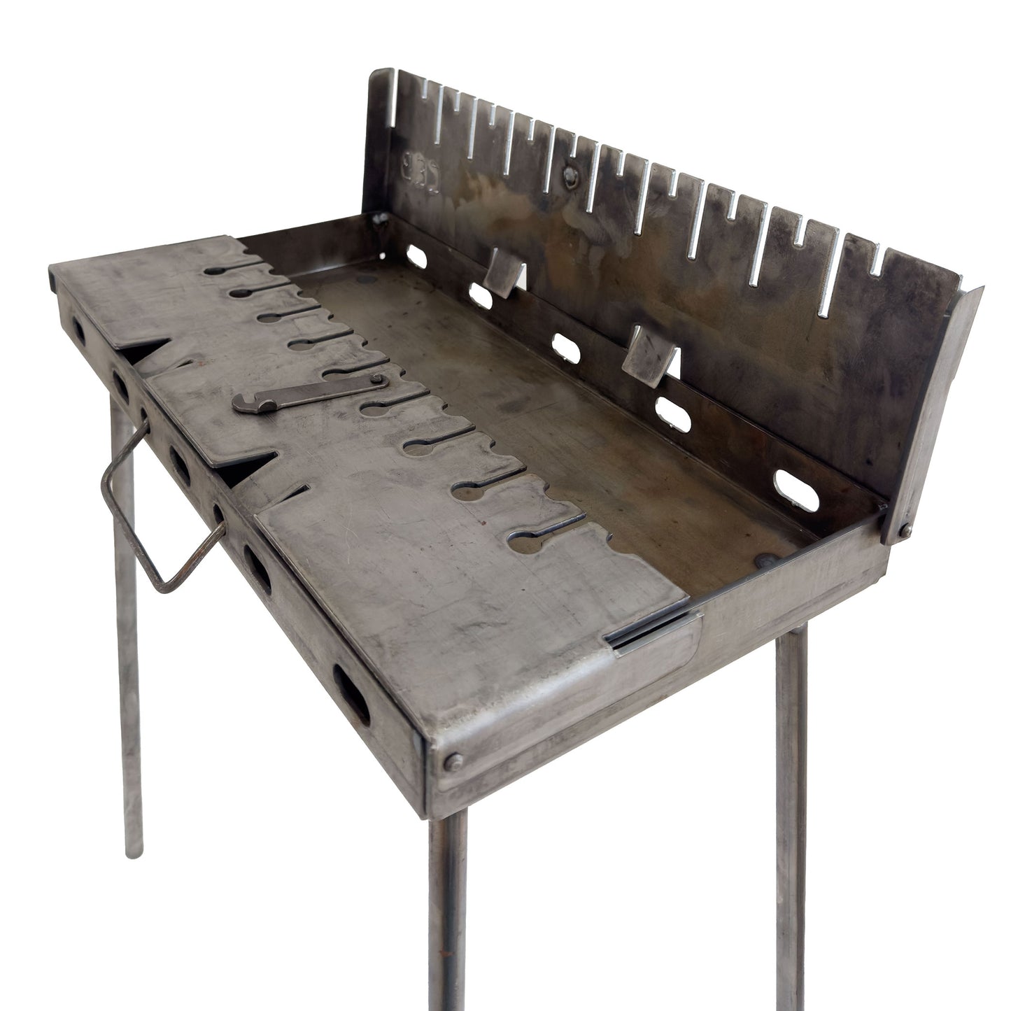 GOROCH Mangal Holzkohlegrill – Tragbarer Schaschlik Grillkoffer aus 3 mm Stahl für 10-Spieße, faltbar für Camping, Garten & Outdoor BBQ