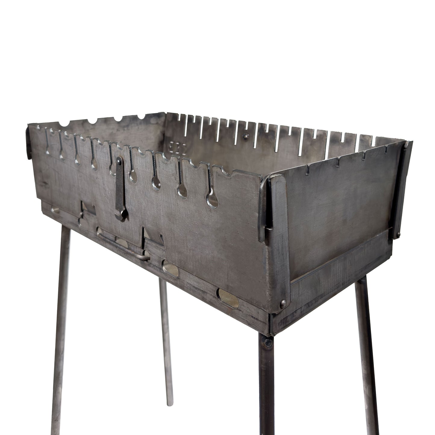 GOROCH Mangal Holzkohlegrill – Tragbarer Schaschlik Grillkoffer aus 3 mm Stahl für 10-Spieße, faltbar für Camping, Garten & Outdoor BBQ