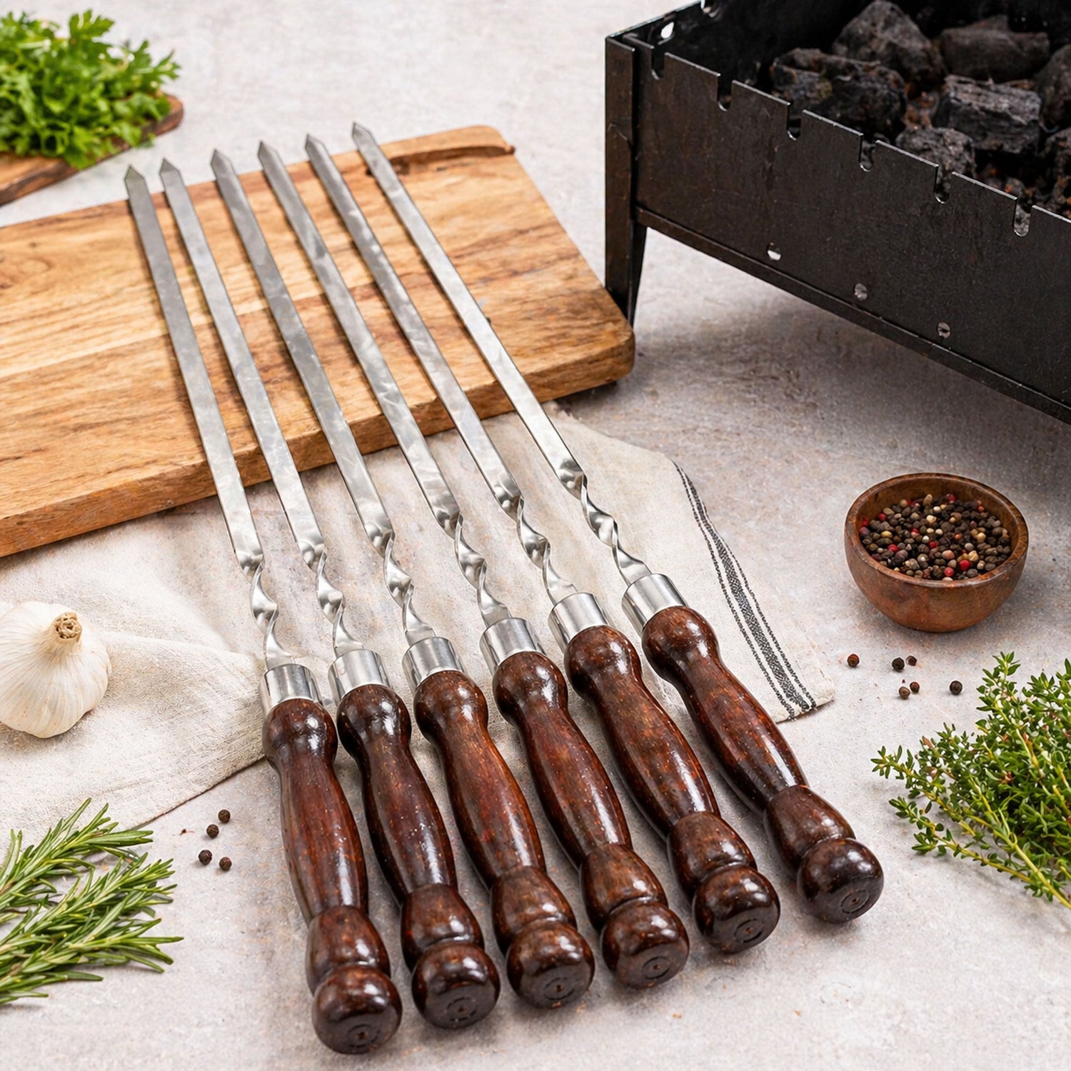 Grillspieße aus Edelstahl 