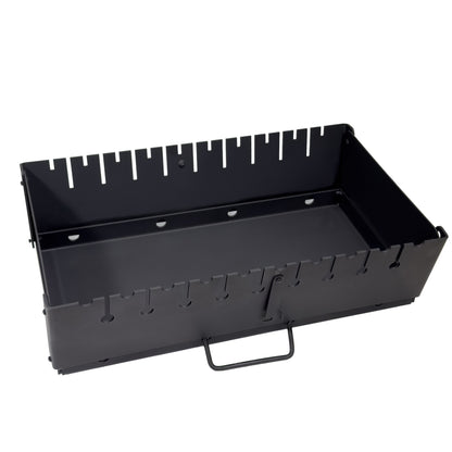 GOROCH Mangal Grill für 10 Spieße - Klappbarer Schaschlikgrill aus 2 mm Stahl, leichter Holzkohlegrill für Camping & Outdoor - Black Edition