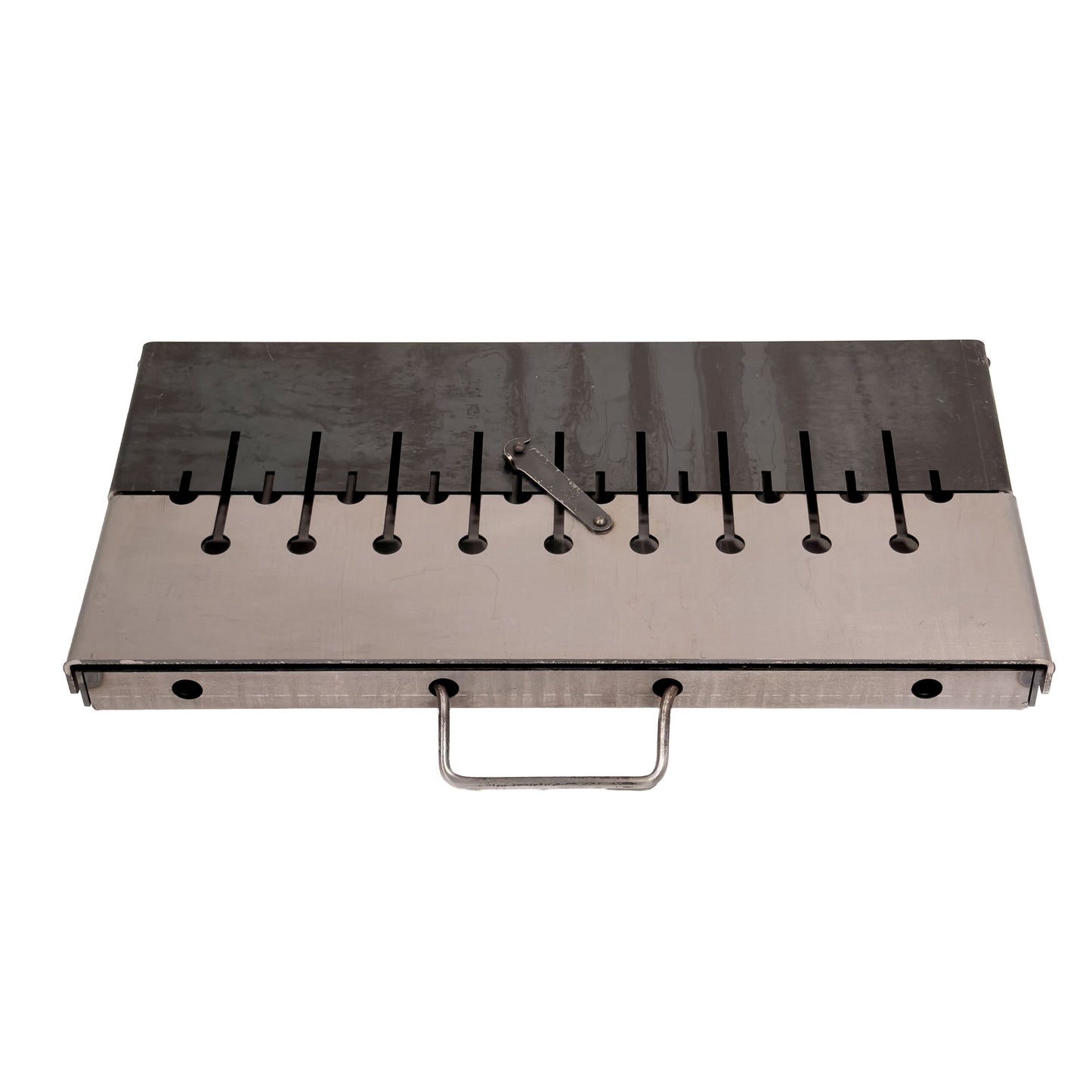 GOROCH Klappbarer Mangal Grill Day & Night Edition Stahl 3 mm für 10 Spieße – stabil, klappbar und ideal für Garten & BBQ
