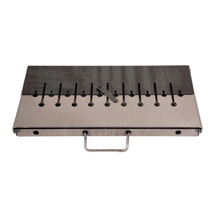 GOROCH Klappbarer Mangal Grill Day & Night Edition Stahl 3 mm für 10 Spieße – stabil, klappbar und ideal für Garten & BBQ