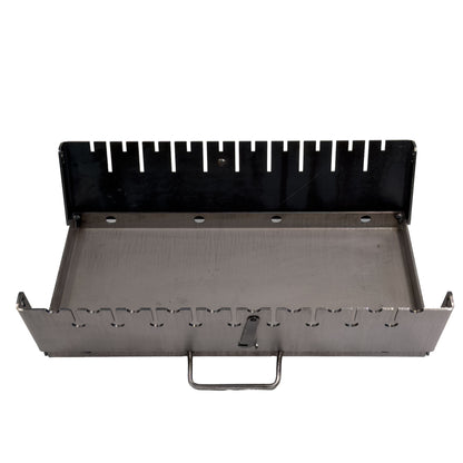 GOROCH Klappbarer Mangal Grill Day & Night Edition Stahl 3 mm für 10 Spieße – stabil, klappbar und ideal für Garten & BBQ