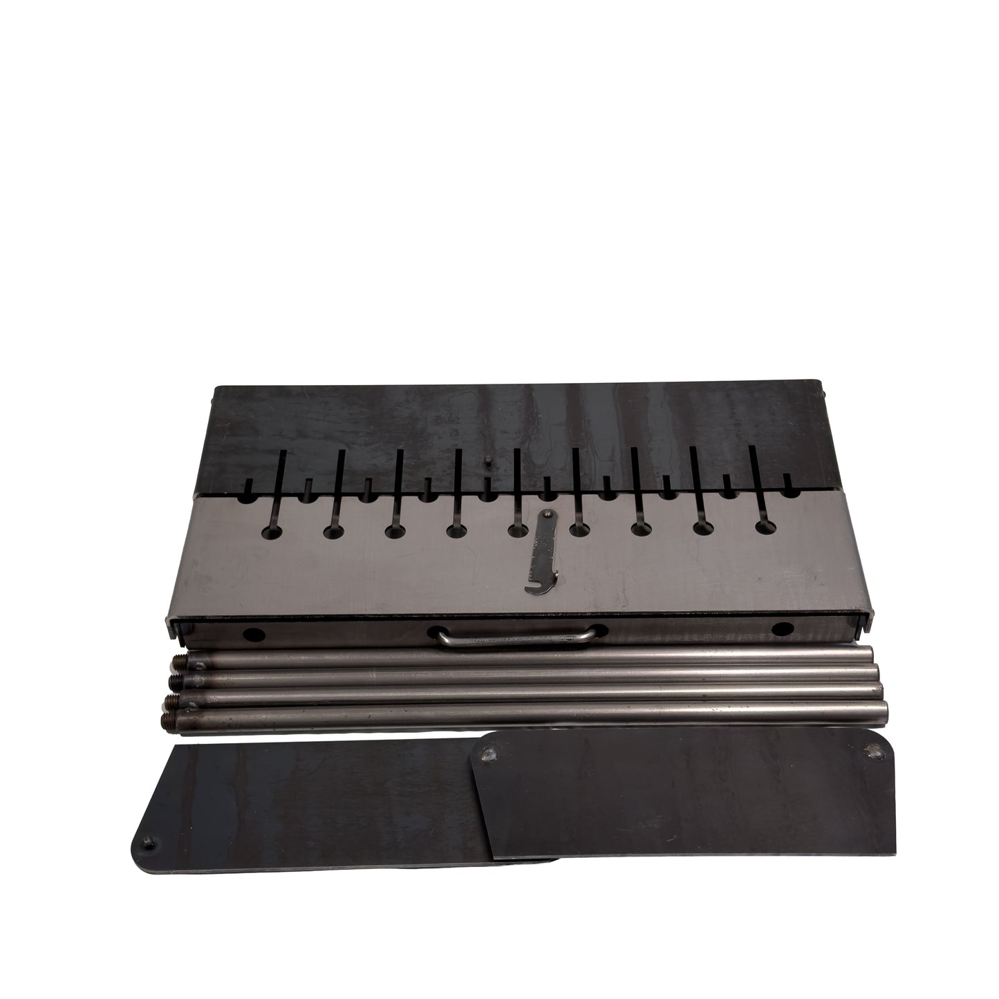 GOROCH Klappbarer Mangal Grill Day & Night Edition Stahl 3 mm für 10 Spieße – stabil, klappbar und ideal für Garten & BBQ
