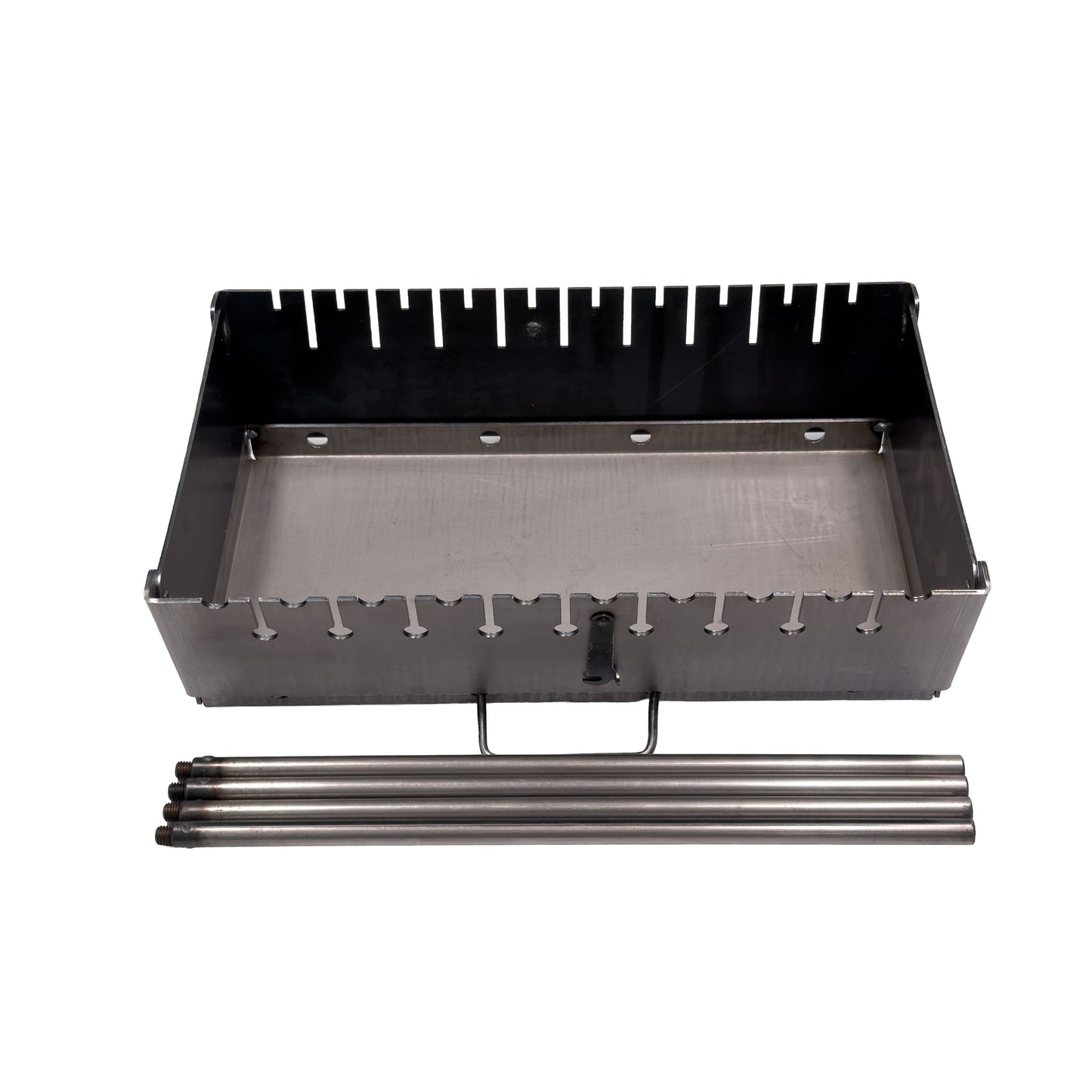 GOROCH Klappbarer Mangal Grill Day & Night Edition Stahl 3 mm für 10 Spieße – stabil, klappbar und ideal für Garten & BBQ