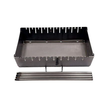 GOROCH Klappbarer Mangal Grill Day & Night Edition Stahl 3 mm für 10 Spieße – stabil, klappbar und ideal für Garten & BBQ