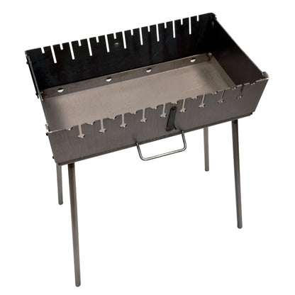 GOROCH Klappbarer Mangal Grill Day & Night Edition Stahl 3 mm für 10 Spieße – stabil, klappbar und ideal für Garten & BBQ