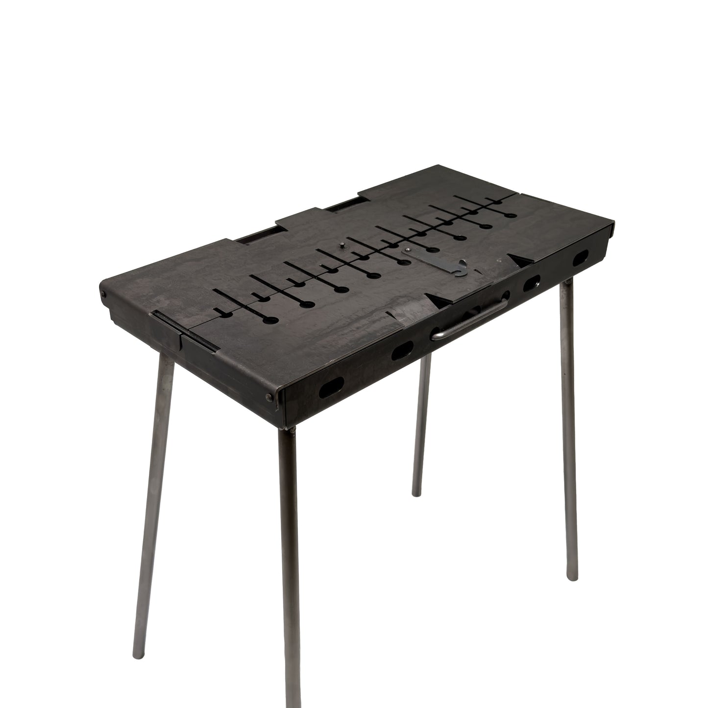 GOROCH Verstärkter Schaschlikgrill Stahl 3 mm für 10 Spieße – stabil, belastbar und ideal für Garten & BBQ