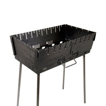 GOROCH Verstärkter Schaschlikgrill Stahl 3 mm für 10 Spieße – stabil, belastbar und ideal für Garten & BBQ