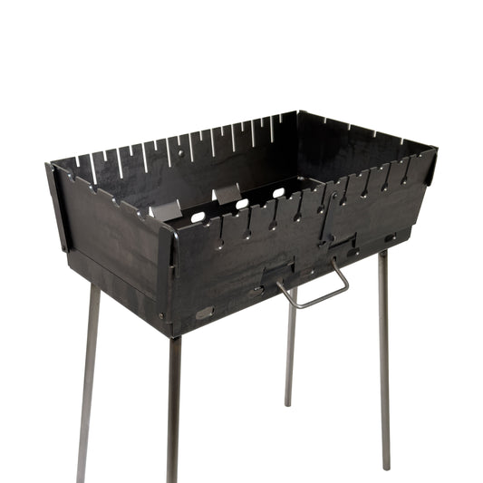 GOROCH Verstärkter Schaschlikgrill Stahl 3 mm für 10 Spieße – stabil, belastbar und ideal für Garten & BBQ