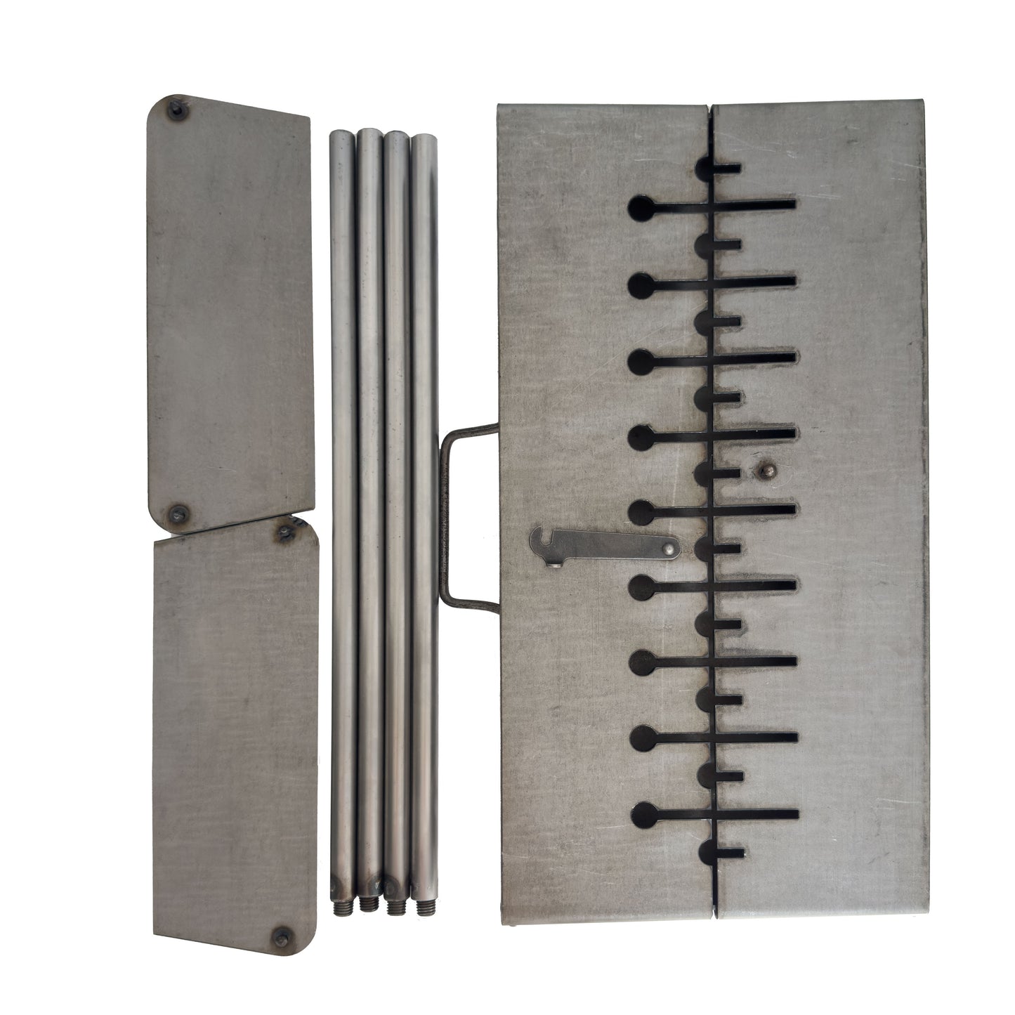 GOROCH Klappbarer Mangal Grill Stahl 3 mm für 12 Spieße – stabil, belastbar und ideal für Garten und BBQ
