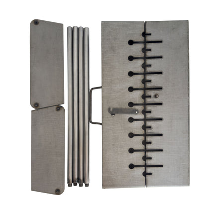 GOROCH Klappbarer Mangal Grill Stahl 3 mm für 12 Spieße – stabil, belastbar und ideal für Garten und BBQ