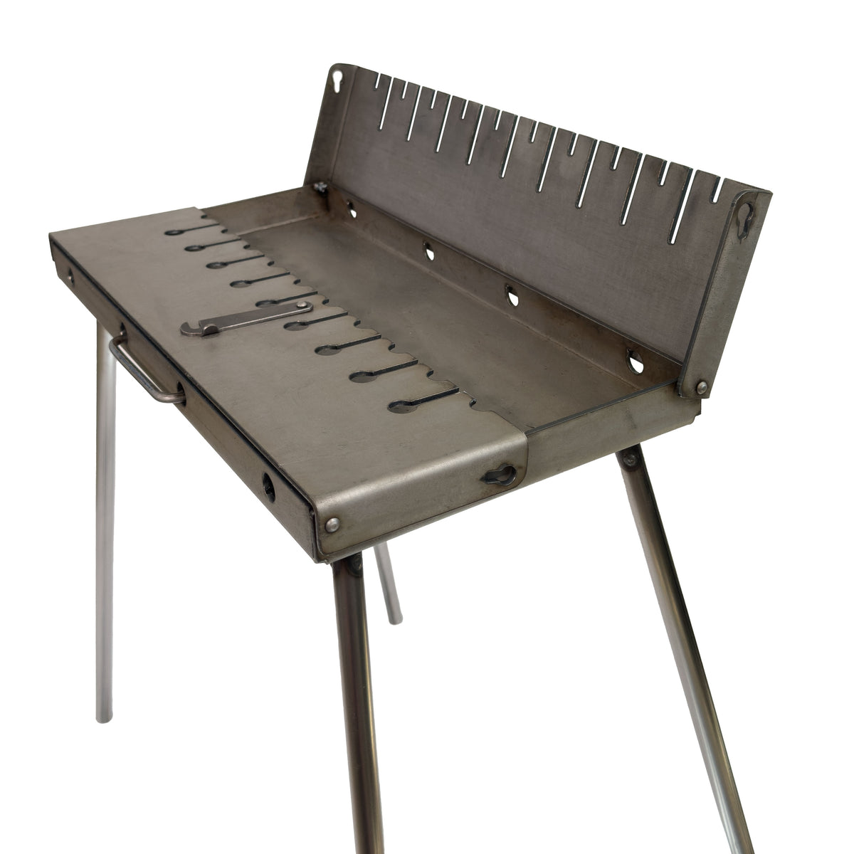 GOROCH Klappbarer Mangal Grill Stahl 2 mm für 12 Spieße – stabil, belastbar und ideal für Garten und BBQ