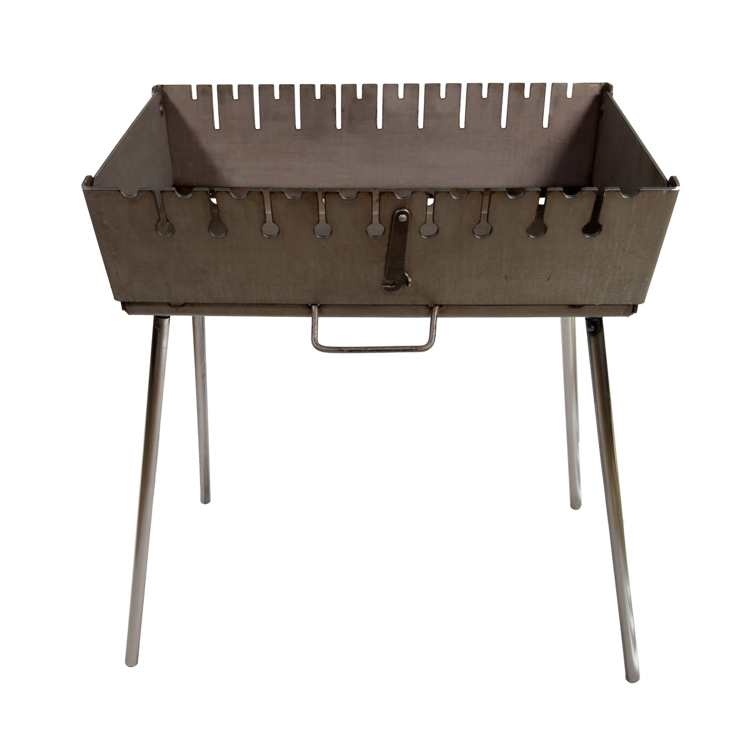 GOROCH Mangal Holzkohlegrill – Tragbarer Schaschlik Grillkoffer aus 3 mm Stahl für 10-Spieße, faltbar für Camping, Garten & Outdoor BBQ