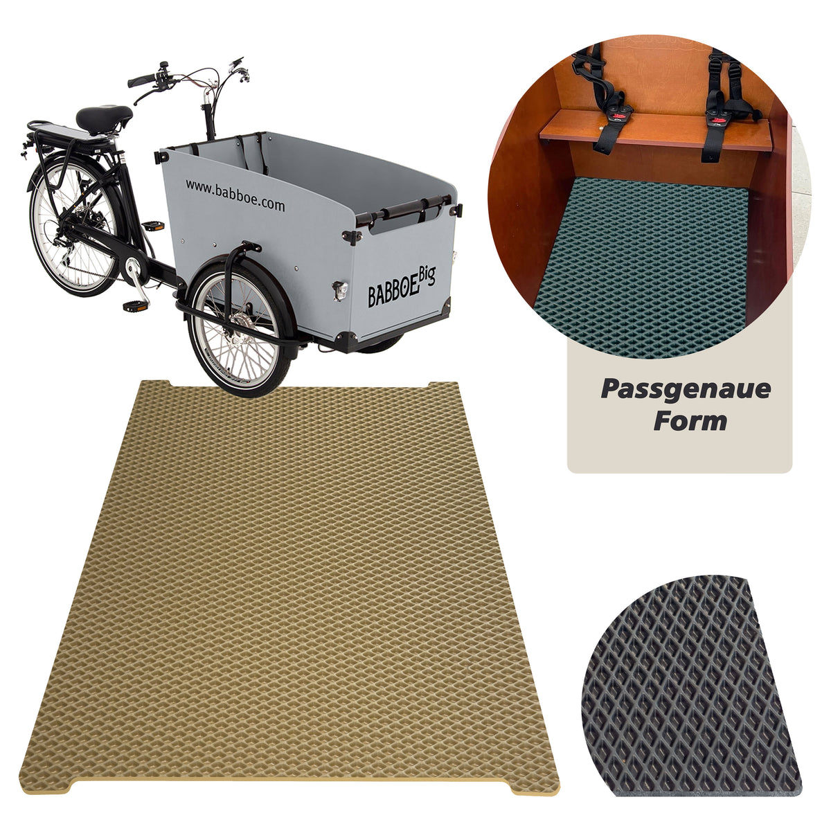 EVA Drive Schutzmatte für Babboe Big - Beige ohne Einfassung
