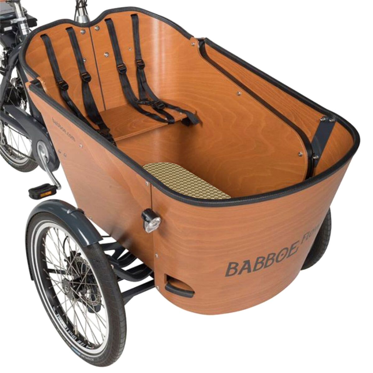 EVA Drive Schutzmatte für Babboe Flow - Beige mit schwarzer Einfassung