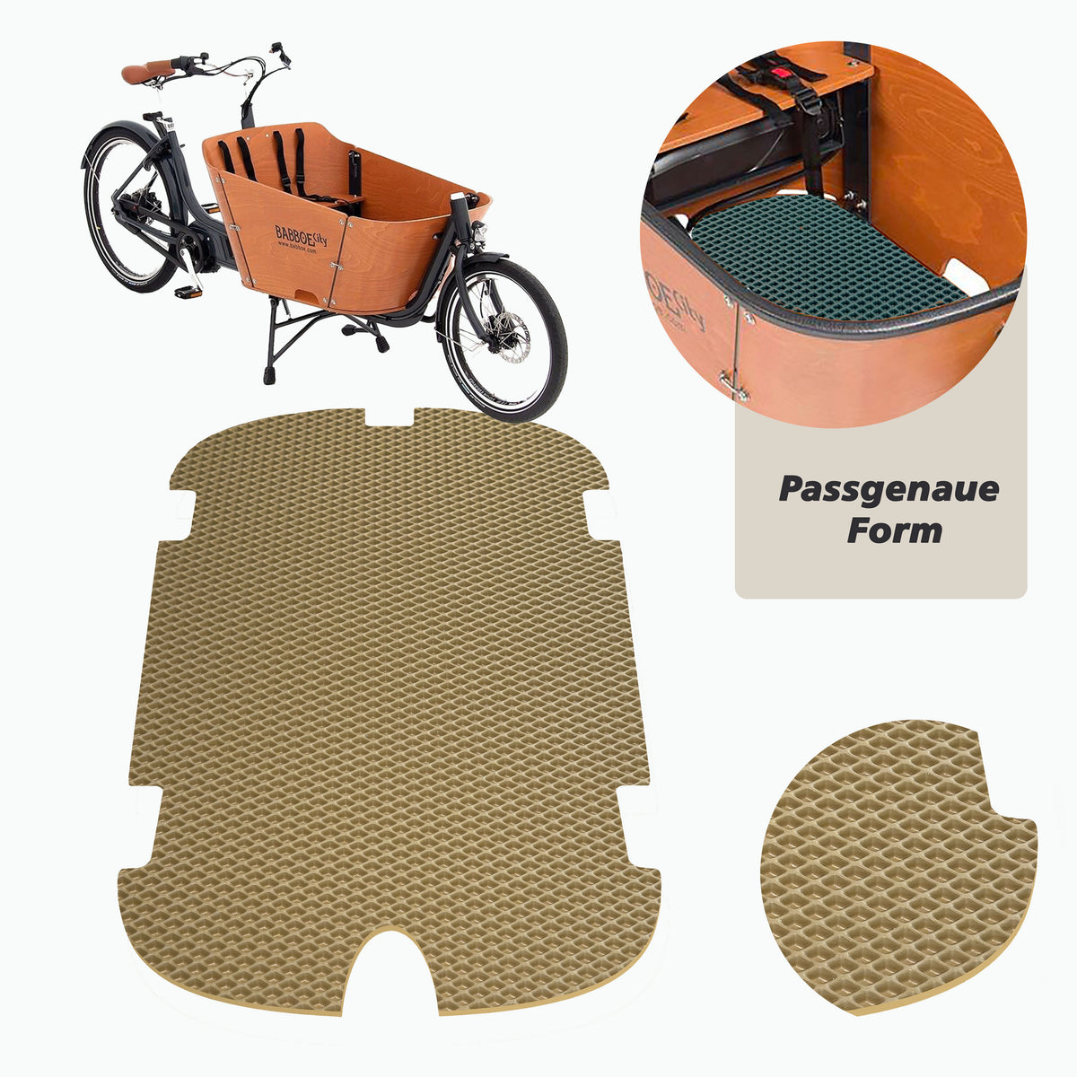 EVA Drive Schutzmatte für Babboe City - Beige ohne Einfassung