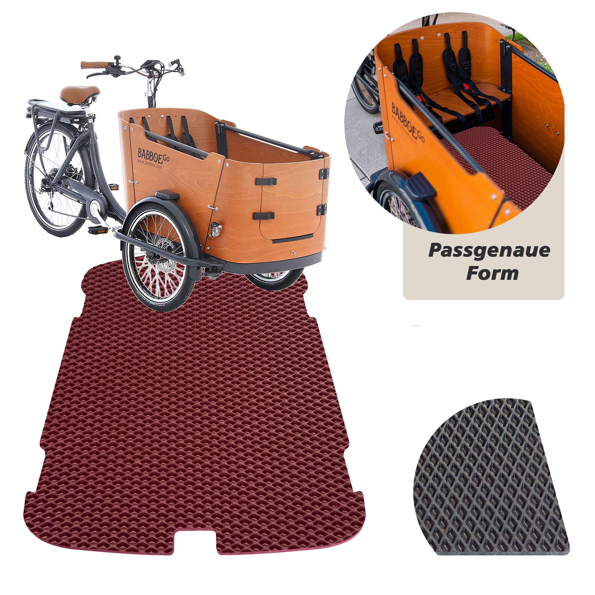 EVA Drive Schutzmatte für Babboe Go Mountain - Bordeaux