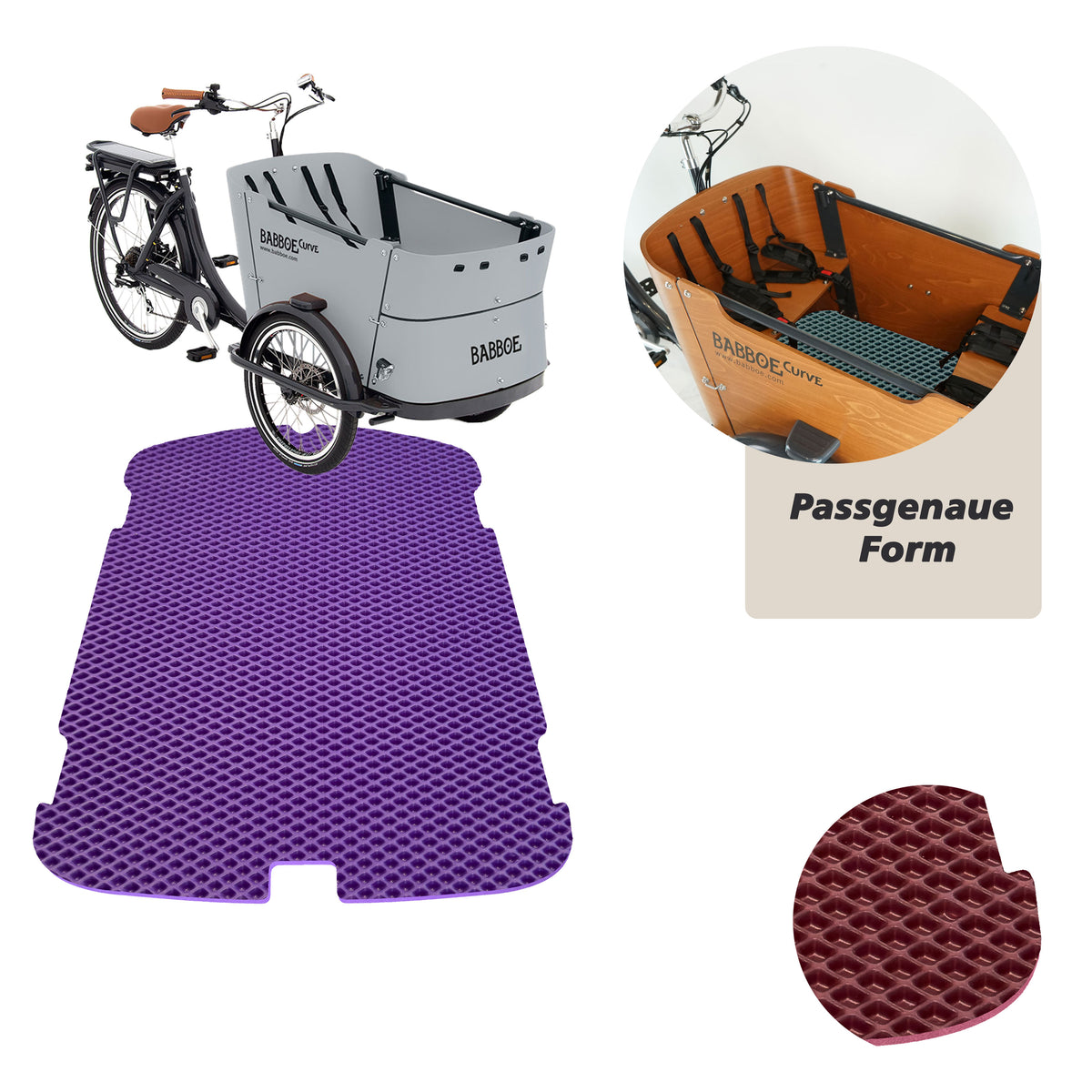 EVA Drive Schutzmatte für Babboe Curve - Lila ohne Einfassung
