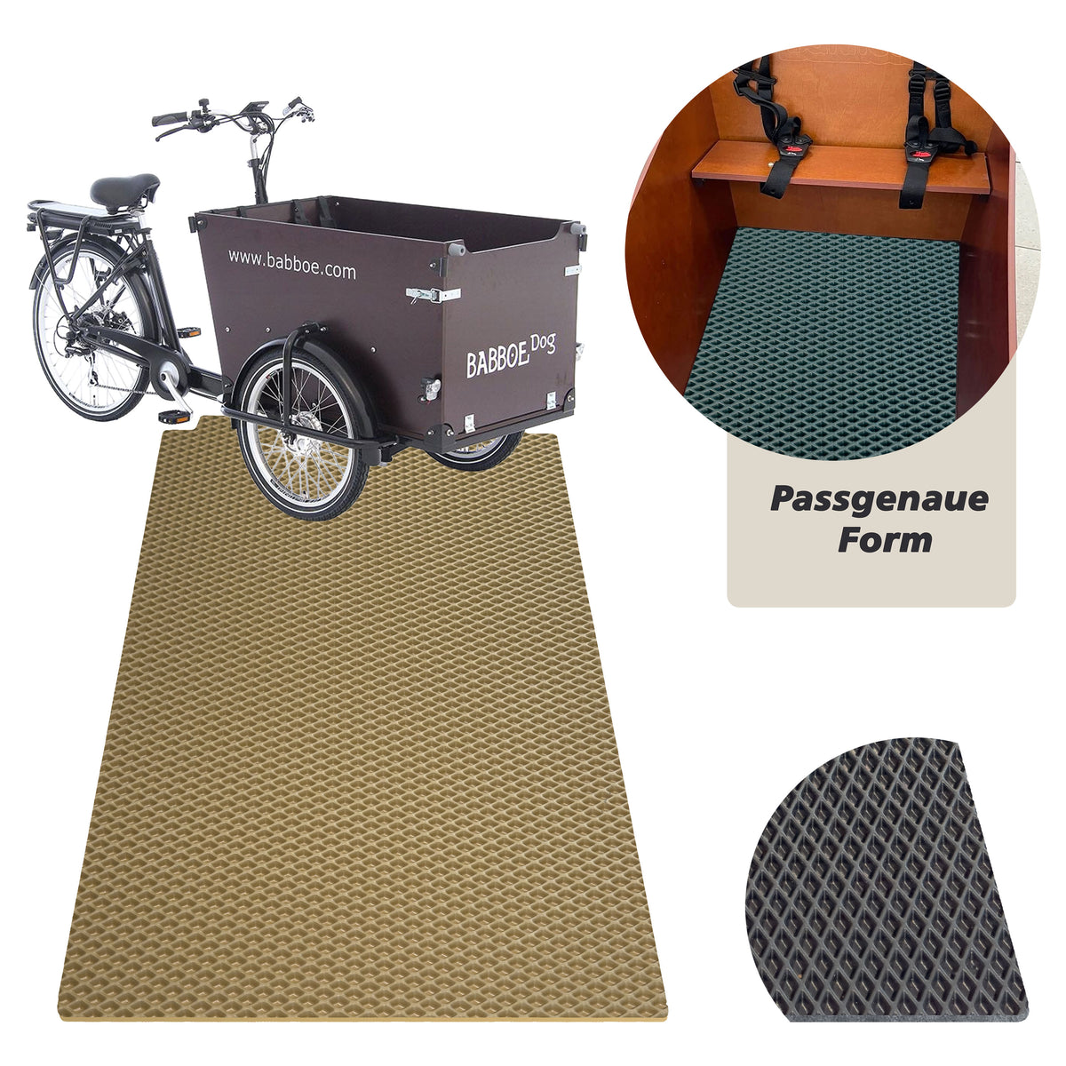 EVA Drive Schutzmatte für Babboe Dog - Beige ohne Einfassung