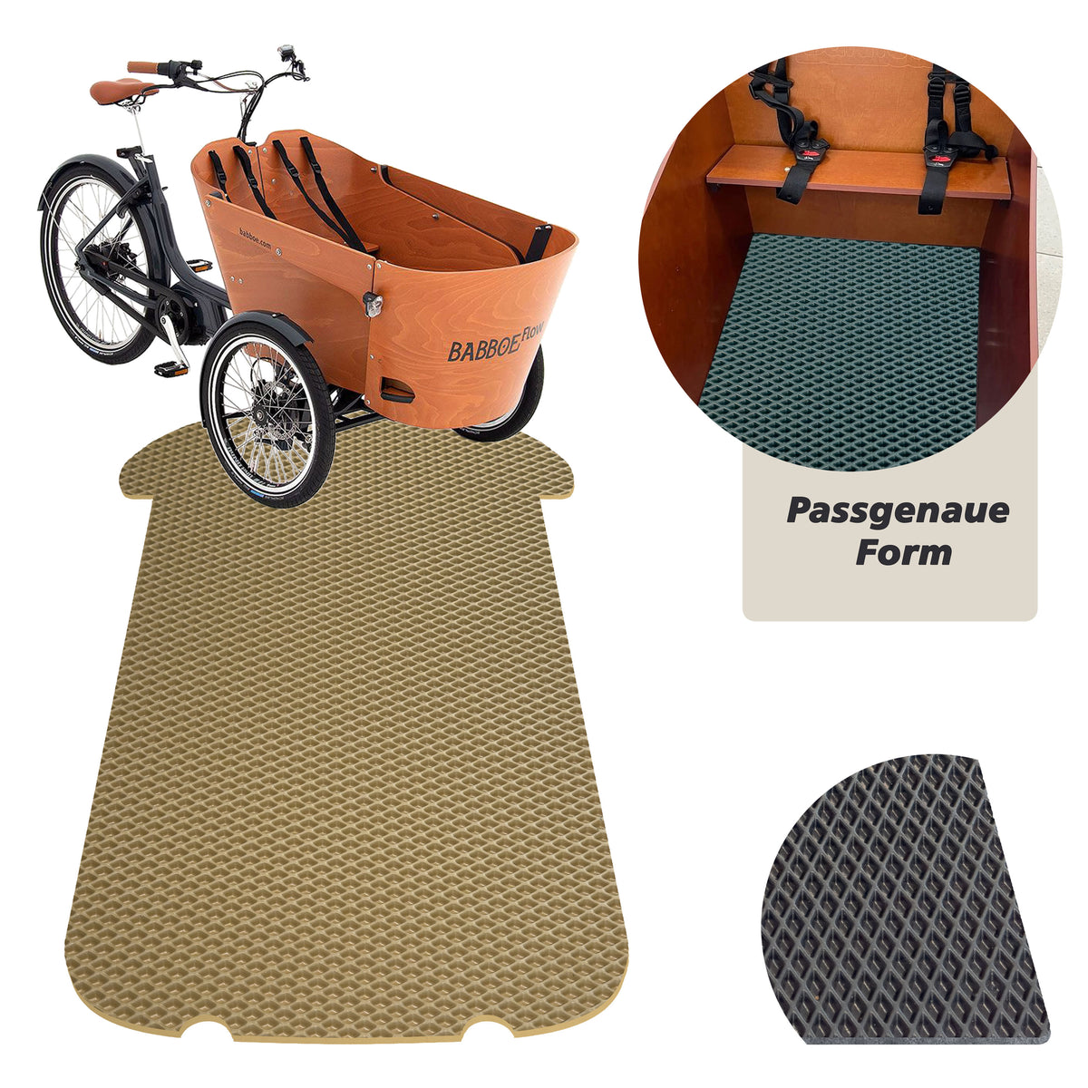 EVA Drive Schutzmatte für Babboe Flow - Beige ohne Einfassung