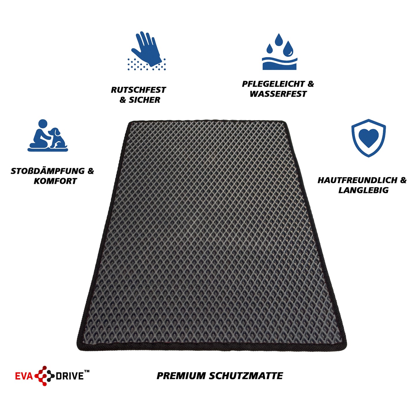 EVA Drive Premium Schutzmatte für Bakfiets Long | Passgenaue Lastenrad Fußmatte aus Eva | Rutschfester Bodenmatte Teppich | Lastenrad Zubehör | Pflegeleicht & Umweltfreundlich