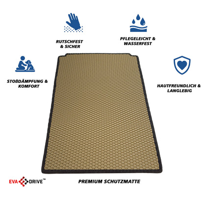 EVA Drive Schutzmatte für Babboe Dog - Beige mit schwarzer Einfassung