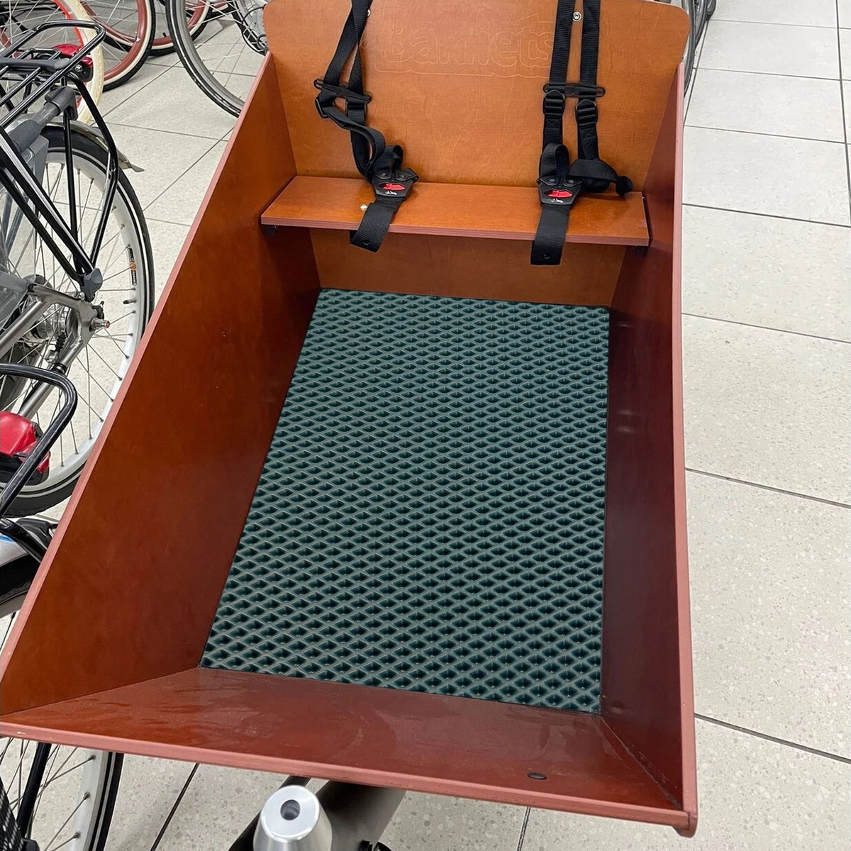 EVA Drive Schutzmatte für Babboe Big - Dunkelgrün mit schwarzer Einfassung