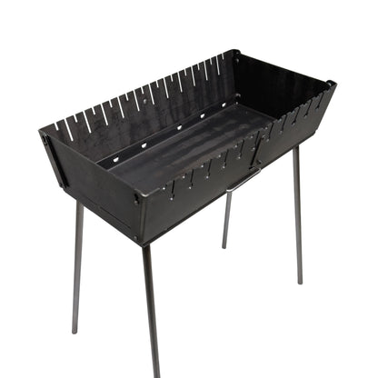 GOROCH Klappbarer Mangal Grill Stahl 3 mm für 12 Spieße – stabil, belastbar und ideal für Garten und BBQ