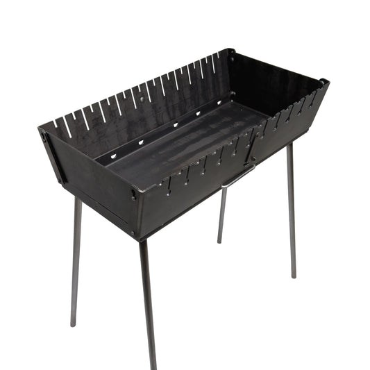 GOROCH Klappbarer Mangal Grill Stahl 3 mm für 12 Spieße – stabil, belastbar und ideal für Garten und BBQ