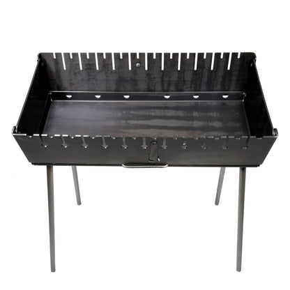 GOROCH Klappbarer Mangal Grill Stahl 3 mm für 12 Spieße – stabil, belastbar und ideal für Garten und BBQ