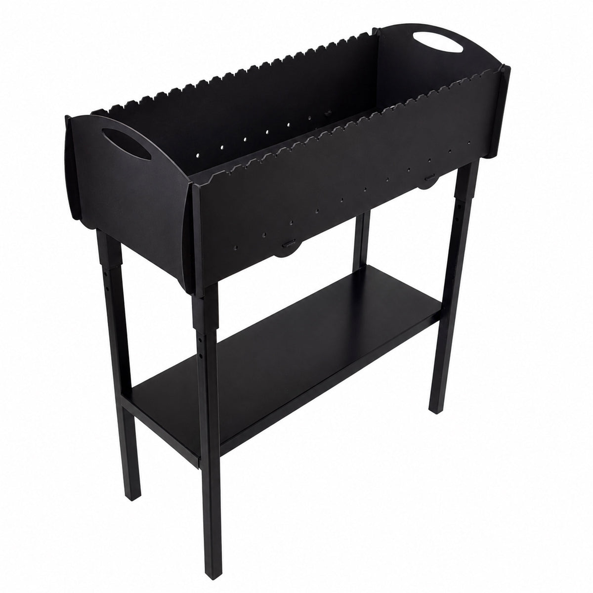 GOROCH Gartengrill | Schaschlikgrill für 21 Spieße – Massiver Holzkohlegrill aus 3 mm Stahl, zerlegbar & kompakt verstaubar, stationärer Metallgrill für Garten, Terrasse & Outdoor BBQ