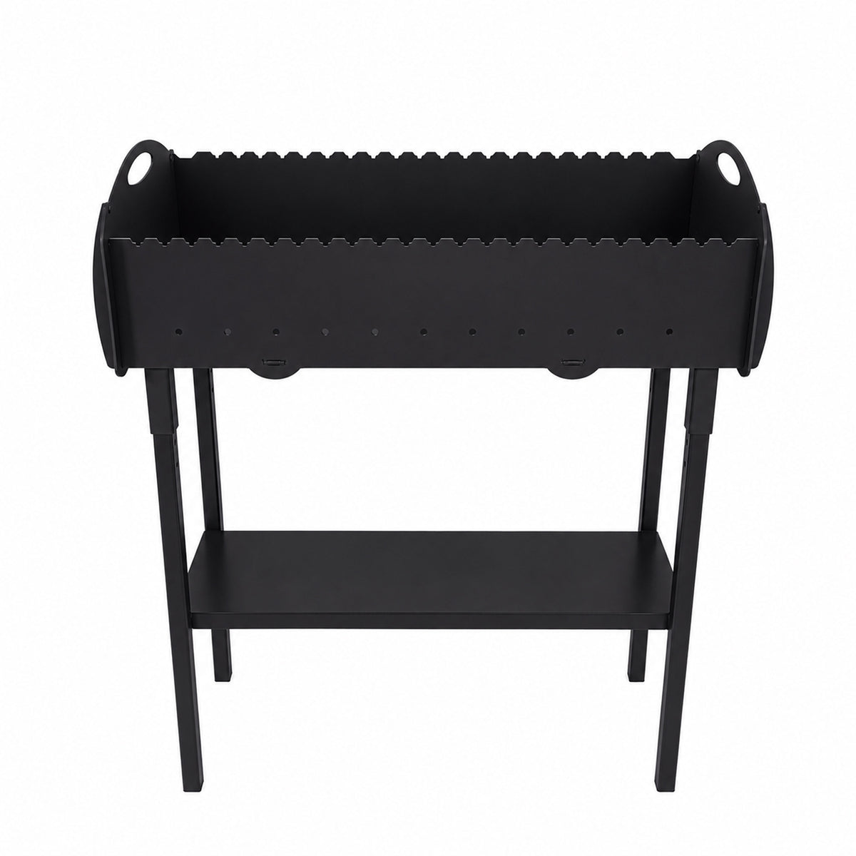 GOROCH Gartengrill | Schaschlikgrill für 21 Spieße – Massiver Holzkohlegrill aus 3 mm Stahl, zerlegbar & kompakt verstaubar, stationärer Metallgrill für Garten, Terrasse & Outdoor BBQ
