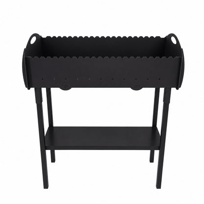 GOROCH Gartengrill | Schaschlikgrill für 21 Spieße – Massiver Holzkohlegrill aus 3 mm Stahl, zerlegbar & kompakt verstaubar, stationärer Metallgrill für Garten, Terrasse & Outdoor BBQ