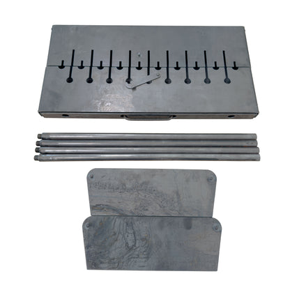 GOROCH Mangal Holzkohlegrill – Tragbarer Schaschlik Grillkoffer aus 2 mm Stahl für 10-Spieße, faltbar für Camping, Garten & Outdoor BBQ