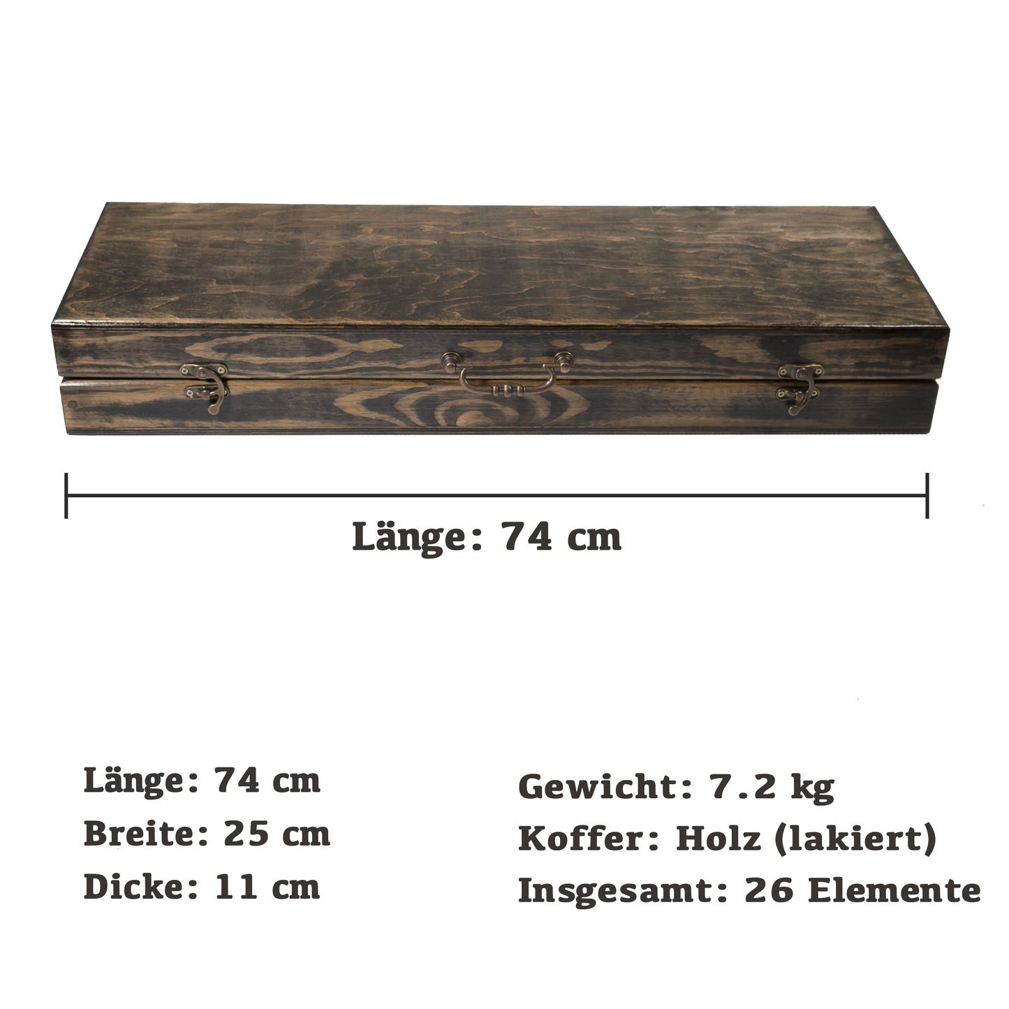 GOROCH BBQ Grill Geschenkset im Holzkoffer mit ukrainischer Symbolik – Premium Grillzubehör für Männer mit Edelstahlspießen, Grillzange, Messer, Schnapsgläsern, Feuerzeug & Fleischbeil – Outdoor Grill