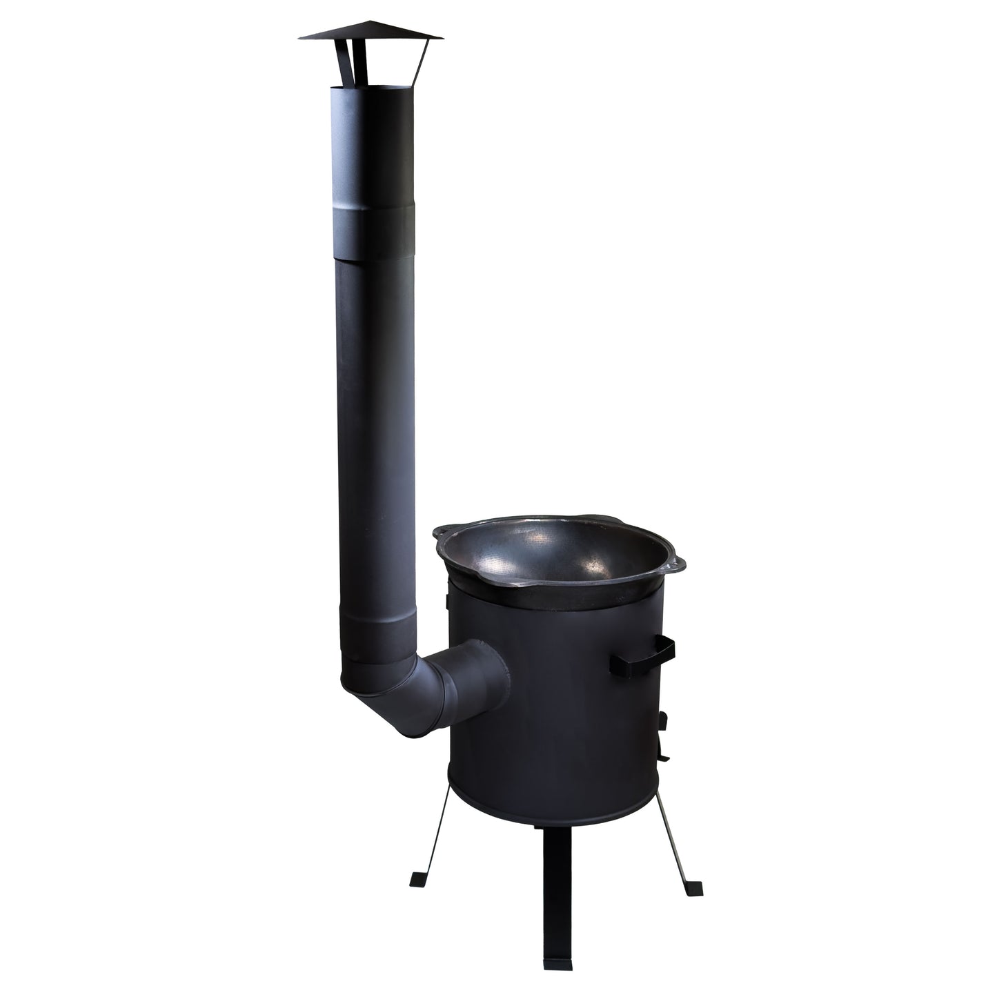 Kazanofen 12 Liter mit Schornstein – zerlegbarer Kesselofen für Garten, Camping & Outdoor Küche, mobil & kompakt verstaubar