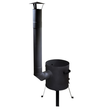 Kazanofen 12 Liter mit Schornstein – zerlegbarer Kesselofen für Garten, Camping & Outdoor Küche, mobil & kompakt verstaubar