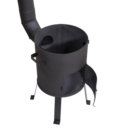 Kazanofen 12 Liter mit Schornstein – zerlegbarer Kesselofen für Garten, Camping & Outdoor Küche, mobil & kompakt verstaubar