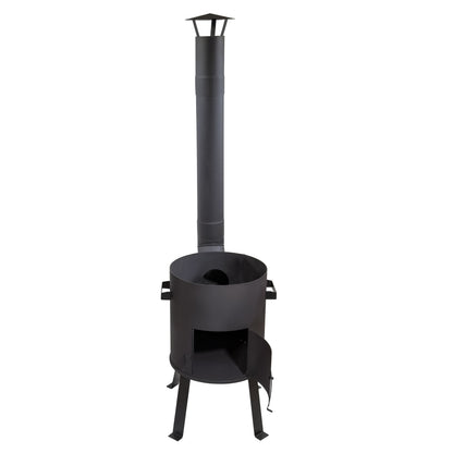Kazanofen 12 Liter mit Schornstein – zerlegbarer Kesselofen für Garten, Camping & Outdoor Küche, mobil & kompakt verstaubar