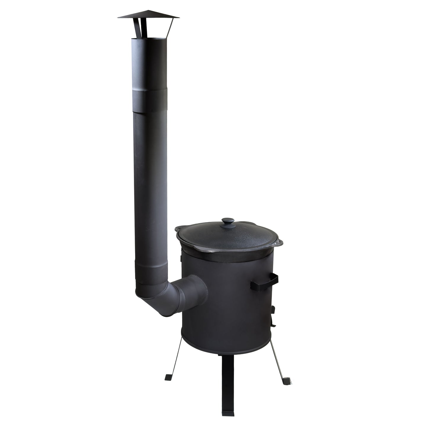Kazanofen 12 Liter mit Schornstein – zerlegbarer Kesselofen für Garten, Camping & Outdoor Küche, mobil & kompakt verstaubar