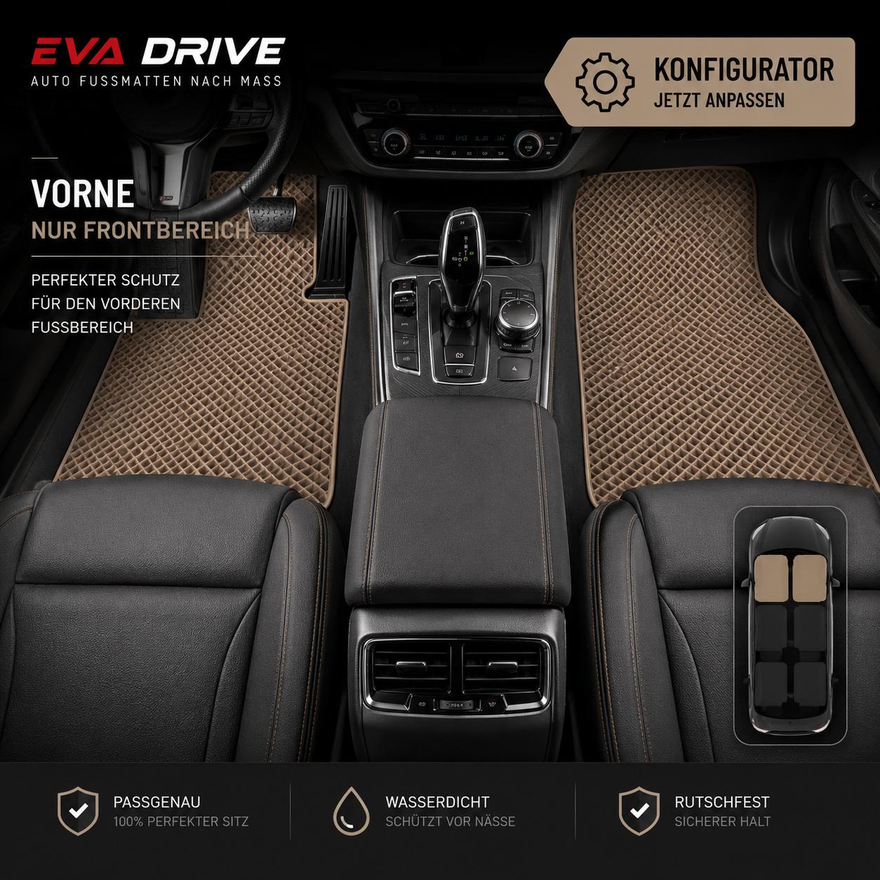 Автоковрики под заказ - комплект передних ковриков в салон EVA Drive