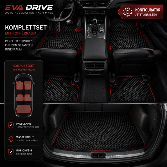 Made-to-measure car floor mats - complete set with trunk EVA Drive